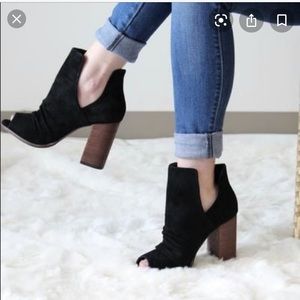 Open Toe Suede Booties